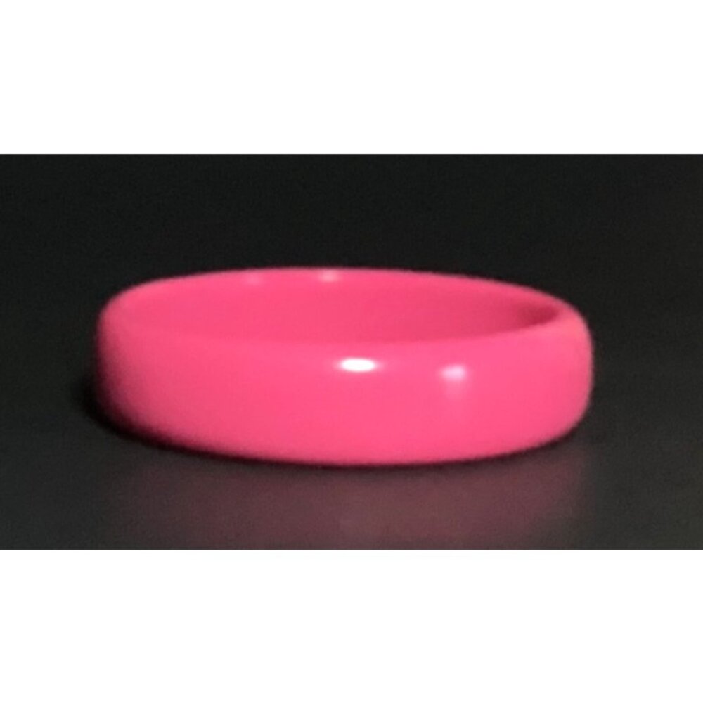 Vintage Neon Pink Lucite Bangle Bracelet Glows Bright Orange in UV Light Rave - Picture 5 of 6